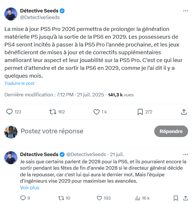 Quand sort la PS6 ? Rassurez-vous, d'après ce spécialiste, la PlayStation 5 est encore là pour un certain temps… Quand sort la PS6 ? Rassurez-vous, d'après ce spécialiste, la PlayStation 5 est encore là pour un certain temps…