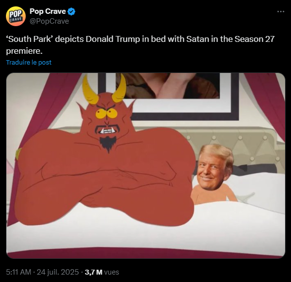 "Trump au lit avec Satan", personne n'oserait faire ça, à part cette série d'animation culte ! "Trump au lit avec Satan", personne n'oserait faire ça, à part cette série d'animation culte !
