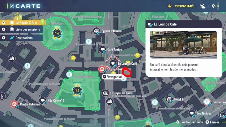 Mission 106 Pokemon ZA : où trouver la clé égarée de Trousselin ? 