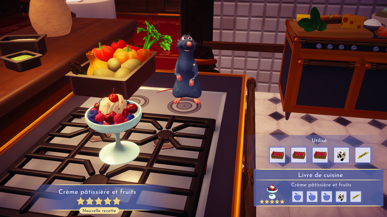 Crème pâtissière et fruits Dreamlight Valley : comment préparer cette recette cinq étoiles ? 