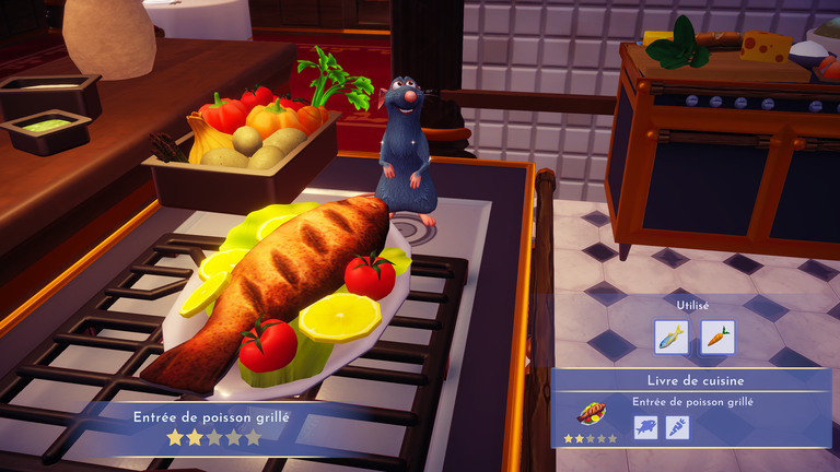 Entrée de poisson grillé Dreamlight Valley : comment préparer cette recette deux étoiles ? 