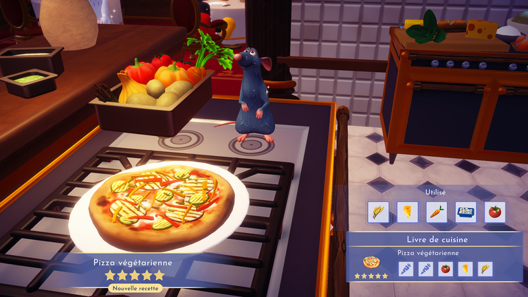 Pizza végétarienne Disney Dreamlight Valley : comment préparer cette recette cinq étoiles ?