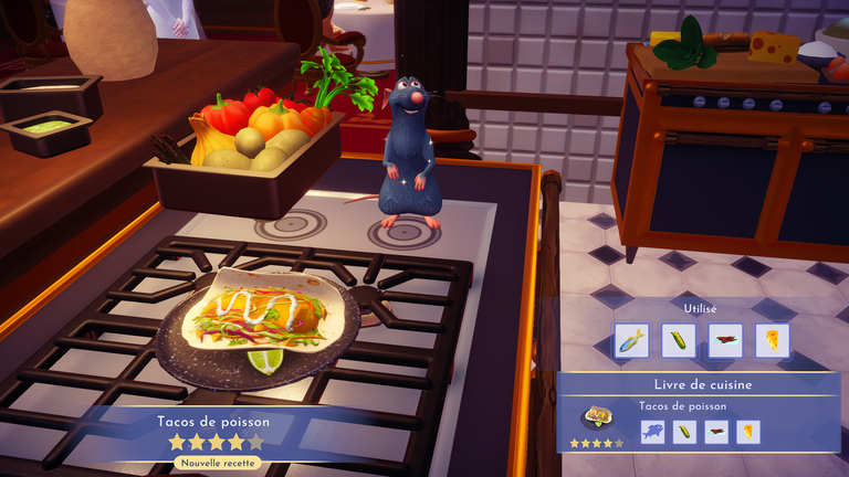 Tacos de poisson Disney Dreamlight Valley : comment préparer cette recette quatre étoiles ?