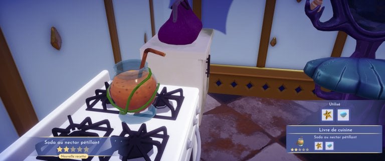 Soda au nectar pétillant Disney Dreamlight Valley : comment préparer cette recette de hors d'oeuvre 2 étoiles ?