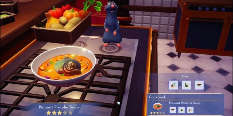Soupe piquante au piranha Disney Dreamlight Valley : comment préparer cette recette trois étoiles ?
