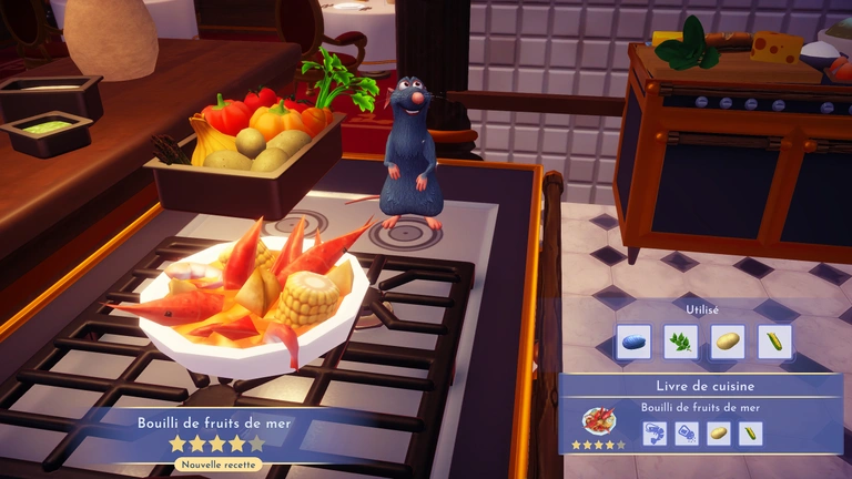 Bouilli de fruits de mer Disney Dreamlight Valley : comment préparer cette recette quatre étoiles ?