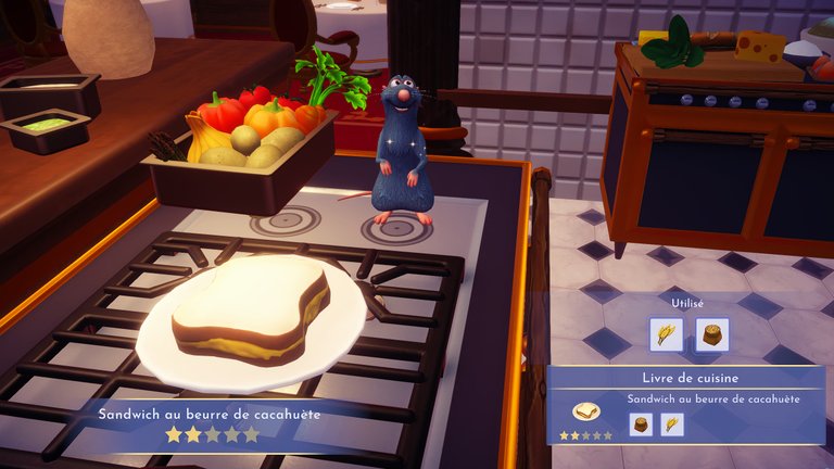 Sandwich au beurre de cacahuètes Disney Dreamlight Valley : comment préparer cette recette deux étoiles ?