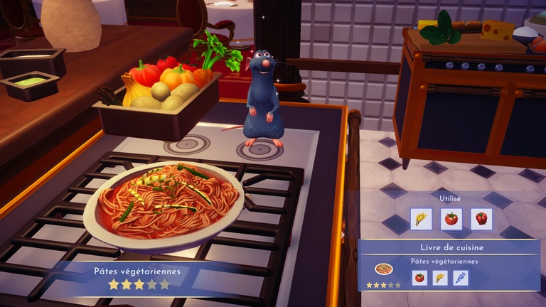 Pâtes végétariennes Disney Dreamlight Valley : comment préparer cette recette trois étoiles ?