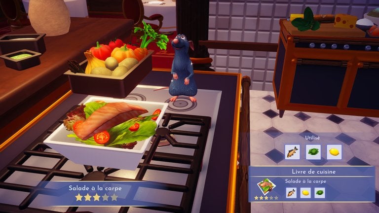 Salade à la carpe Disney Dreamlight Valley : comment préparer cette recette trois étoiles ?