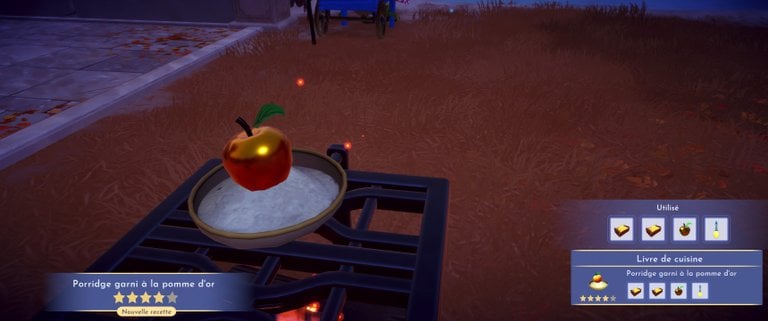 Porridge garni à la pomme d'or Dreamlight Valley : comment préparer cette recette 4 étoiles ?