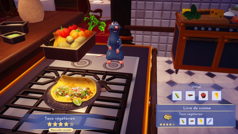 Taco végétarien Disney Dreamlight Valley : comment préparer cette recette quatre étoiles ?