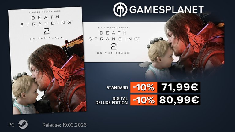 Jouez à Crimson Desert et Death Stranding 2: On The Beach à prix réduit, grâce à Gamesplanet ! Jouez à Crimson Desert et Death Stranding 2: On The Beach à prix réduit, grâce à Gamesplanet !
