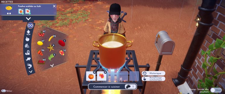 Fondue acidulée au kaki Dreamlight Valley : comment préparer cette recette 2 étoiles ?