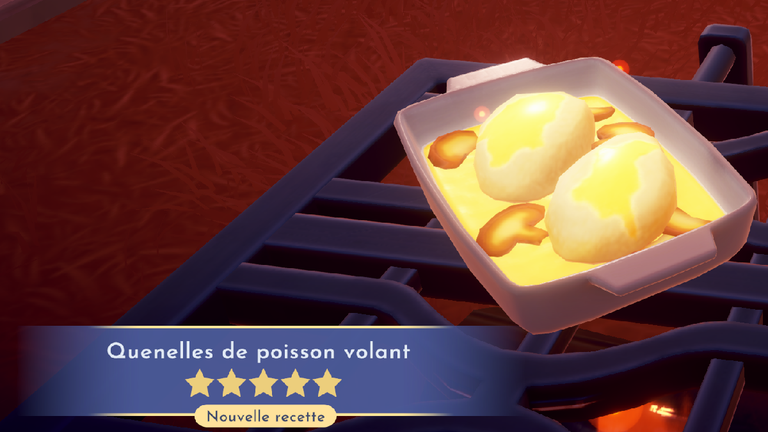 Quenelles de poisson volant Dreamlight Valley : comment préparer cette recette 5 étoiles ?