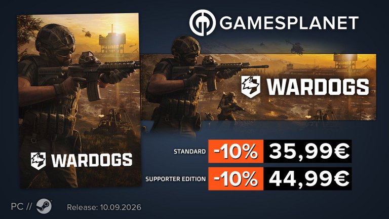 Pour la rentrée, Gamesplanet propose WARDOGS et 2 nouveaux jeux à prix réduit ! Pour la rentrée, Gamesplanet propose WARDOGS et 2 nouveaux jeux à prix réduit !