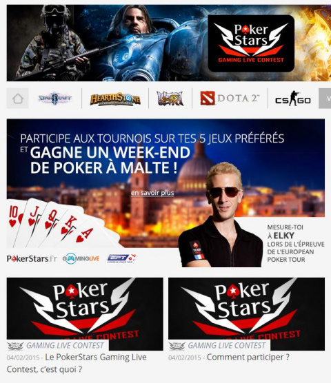 Un événement e-sport Gaming Live Pokerstars pour partir à Malte