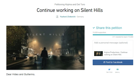 Une pétition pour relancer le développement de Silent Hills