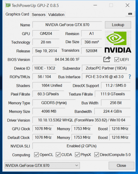GPU-Z passe en version 0.8.5 et s'offre la compatibilité Windows 10