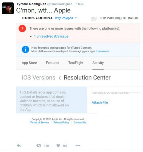 Binding of Isaac refusé par Apple sur iOS...