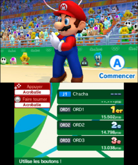 Mario et Sonic aux Jeux Olympiques de Rio 2016, le sport tranquille