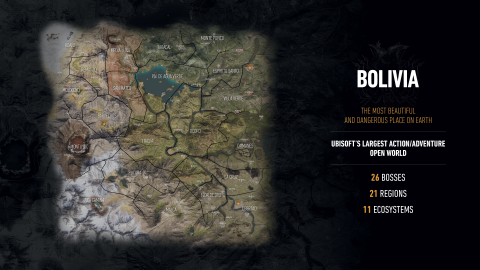 Ghost Recon Wildlands : Ubisoft dévoile sa carte de la Bolivie