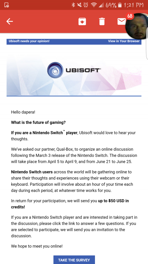 Ubisoft veut connaître notre avis sur la Nintendo Switch