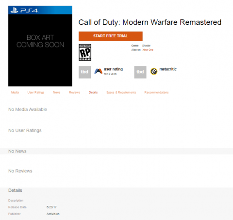 Call of Duty: Modern Warfare Remastered bientôt disponible séparément ?
