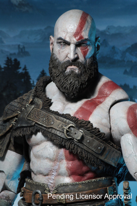 God of War : une figurine de Kratos, et une réplique de sa hache