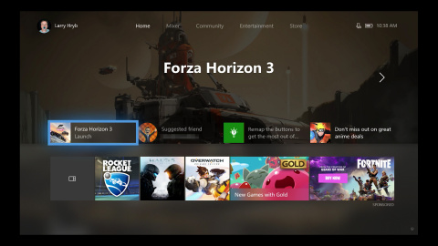 La Xbox One présente sa nouvelle interface