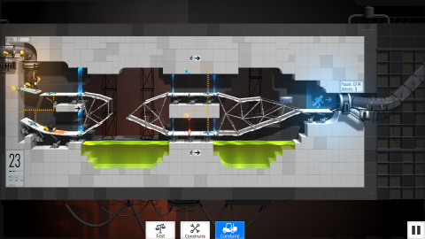 Bridge Constructor Portal, entre construction et puzzle-game