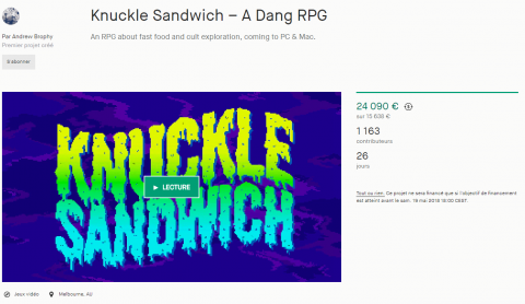 Knuckle Sandwich explose son Kickstarter en 12 heures
