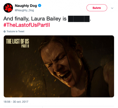 The Last of Us Part II : Laura Bailey a terminé la capture de son mystérieux rôle