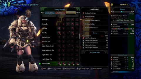 Monster Hunter World : Iceborne, liste des armures de rang maître