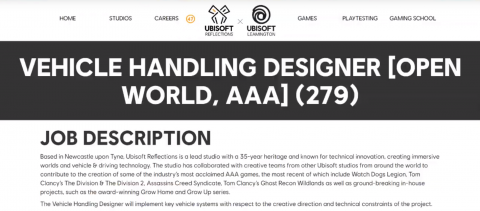 Ubisoft Reflections sur un jeu AAA (Splinter Cell, DRIVER, nouvelle licence… ?)