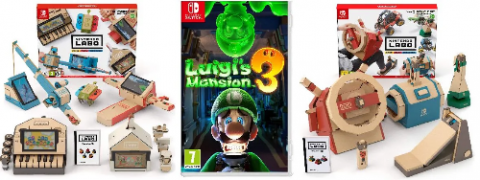 Black Friday : Pack Nintendo Switch Luigi's Mansion 3 + Nintendo Labo Multi-Kit + Vehicle Kit à 99€ + 15 euros de réduction avec coupon Rakuten