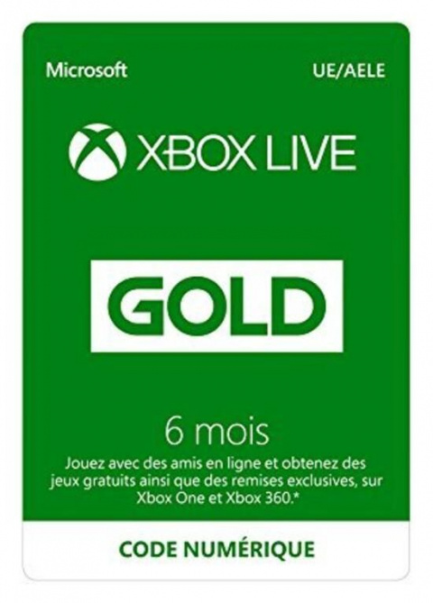 Xbox Live GOLD 6 mois à -50 % !