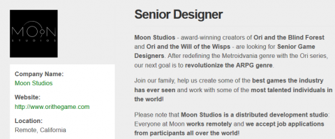 Moon Studios (Ori and the Blind Forest) recrute pour un action-RPG ambitieux