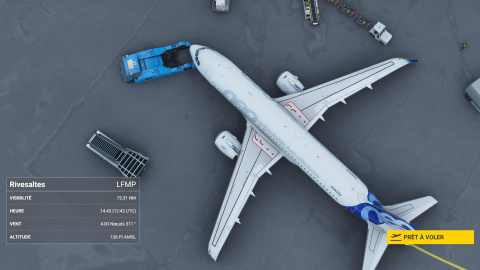 Flight Simulator, Airbus 320neo : Briefing du vol entre Perpignan et Tarbes