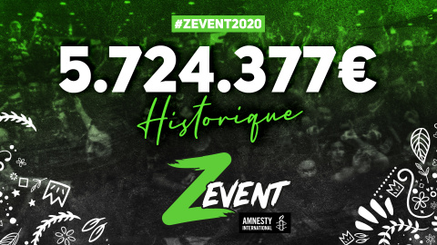 ZEvent : record battu avec plus de 5,7 millions d'euros récoltés pour Amnesty International