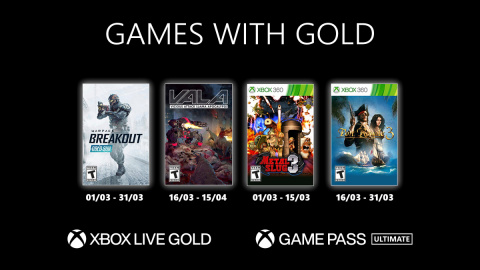 Xbox Games With Gold : Les jeux "gratuits" de mars 2021