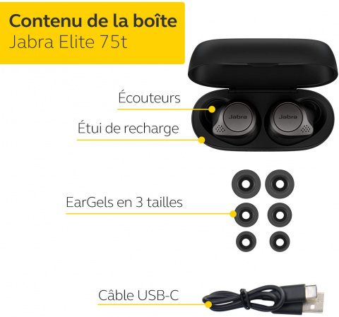 Jabra Elite 75t : Des écouteurs Bluetooth haut de gamme en promotion de 27% 
