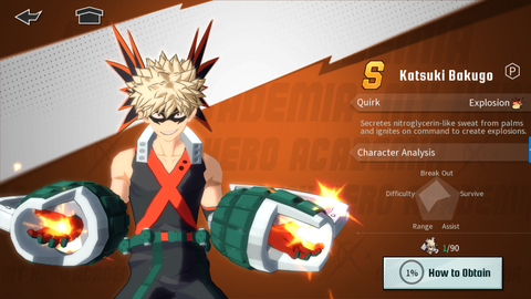 My Hero Academia : The Strongest Hero, tier list des personnages du jeu