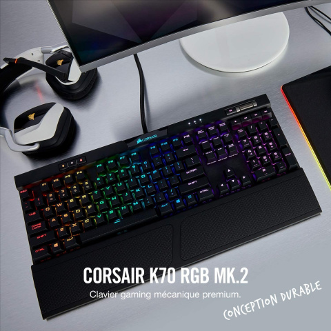 Le clavier Corsair K70 MK.2 avec des Cherry MX Red à prix canon