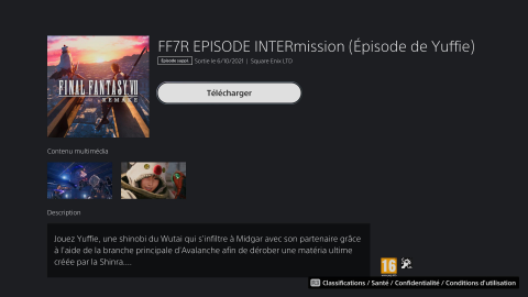 Final Fantasy VII INTERmission : Des joueurs ne peuvent pas le télécharger