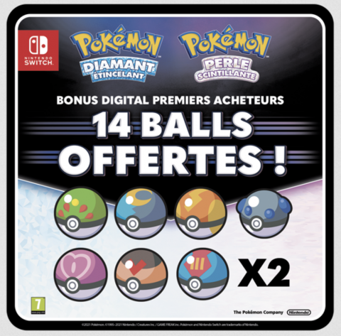 Pokémon Diamant Étincelant / Perle Scintillante, cadeau mystère : 14 Fargas Balls (Noigrume Balls) à récupérer gratuitement !