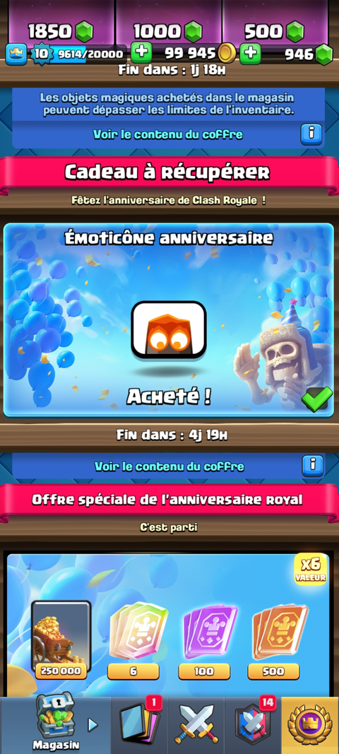 Clash Royale : une emote gratuite est disponible pour une durée limitée ! Dépêchez-vous