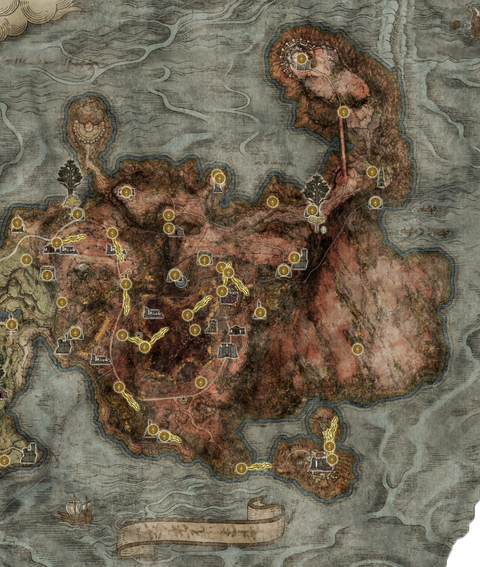 Elden Ring, Map: The map of the underworld recreated in HD, with all the sites of grace!