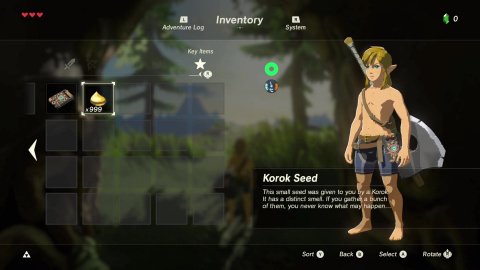 Zelda Breath of the Wild : obtenir 999 noix Korogu en 10 minutes, c’est possible ! Voici comment