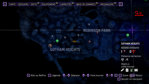 L'emplacement de tous les batarangs