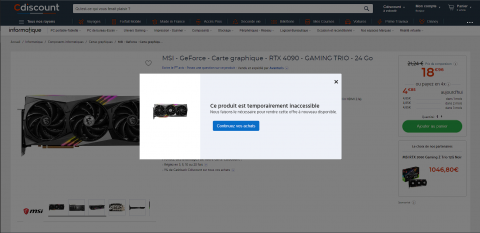 MSI's RTX 4090 is sold for €19 on Cdiscount, I tried to buy it